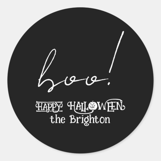 Boo griezelige Halloween Ronde Sticker (Voorkant)