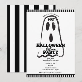 BOO! Griezige Cute Geest Halloween Kostuum Feest   Kaart