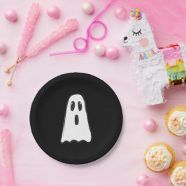 BOO! Griezige Cute Geest Halloween Kostuum Feest   Papieren Bordje