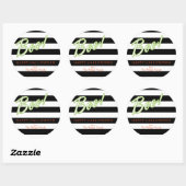 BOO groen Chic Halloween Zwart Gestreepte Sticker (Vel)