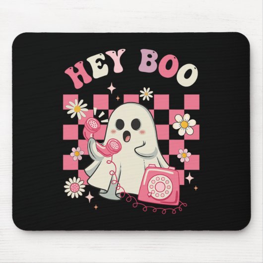 Boo Groovy Schattige Ghost Funny Halloween Vrouwen Muismat (Voorkant)