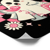 Boo Groovy Schattige Ghost Funny Halloween Vrouwen Poster (Hoek)