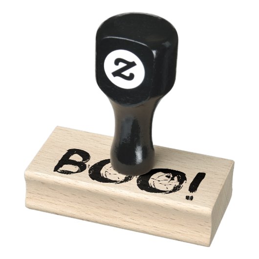 Boo Grungy tekst met zwarte kraai Rubberstempel (Stempel)