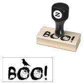 Boo Grungy tekst met zwarte kraai Rubberstempel (Gestempeld)