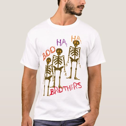 Boo Ha Ha Halloween Shirt - Skeleton Brothers T-sh (Voorkant)