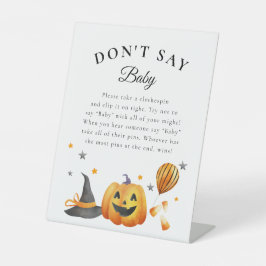 Boo Halloween Baby shower Don't Say Baby spel Reclamebord Met Voetstuk