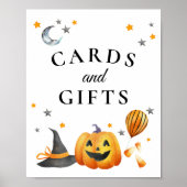 Boo Halloween Baby shower Kaarten & Cadeaubordje Poster (Voorkant)
