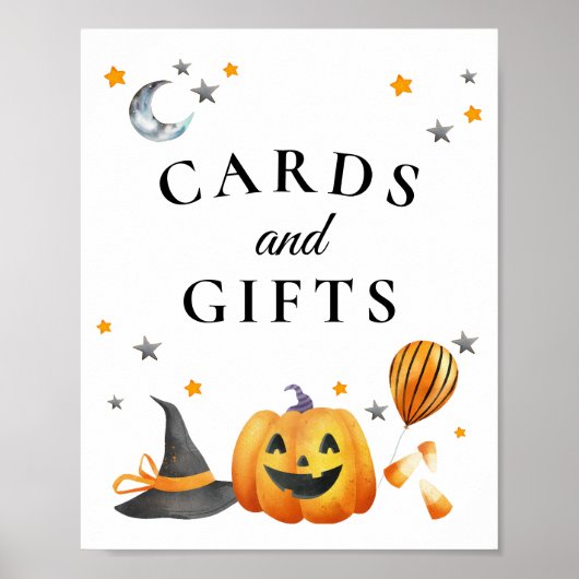 Boo Halloween Baby shower Kaarten & Cadeaubordje Poster (Voorkant)