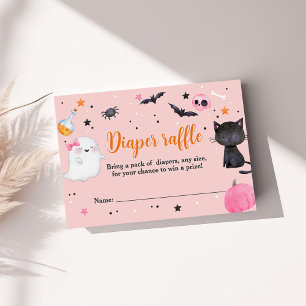 Boo Halloween Baby shower Luier Raffle Kaart Notitiekaartje