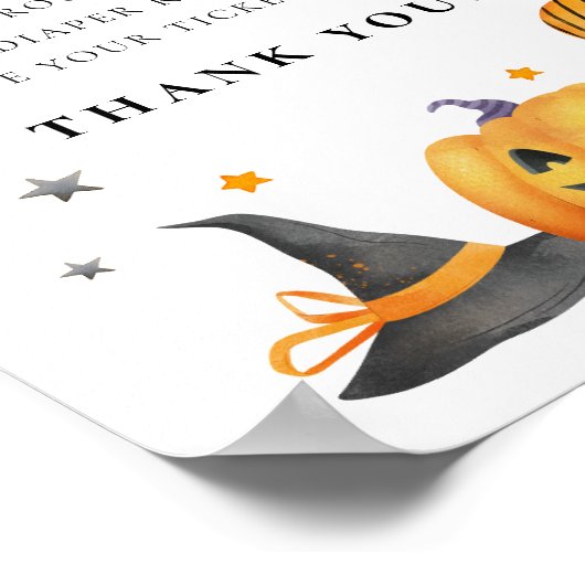 Boo Halloween Baby shower Luier Raffle Teken Poster (Hoek)