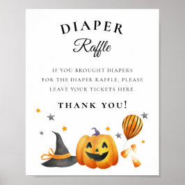 Boo Halloween Baby shower Luier Raffle Teken Poster