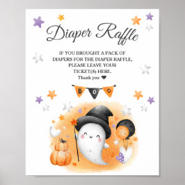 Boo Halloween Baby shower Luier Raffle Teken Poster