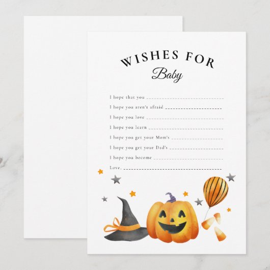 Boo Halloween Baby shower wensen voor Baby Kaart (Voorkant / Achterkant)