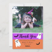 Boo Halloween Birthday Ghost Foto Bedankkaart (Voorkant)