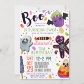 Boo Halloween Birthday Uitnodiging (Voorkant)
