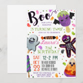 Boo Halloween Birthday Uitnodiging (Voorkant / Achterkant)