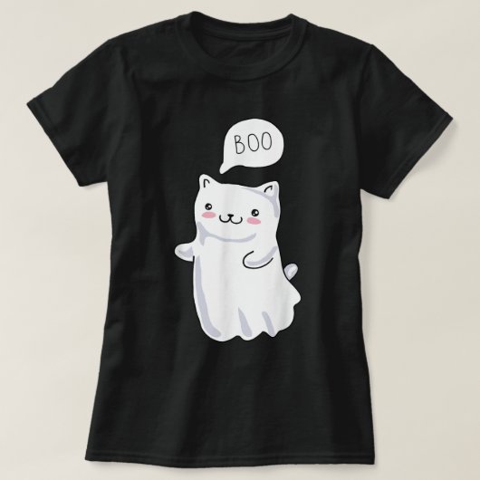 Boo Halloween Cat Costume Gift - Boo Funny Cat Gif T-shirt (Design voorkant)