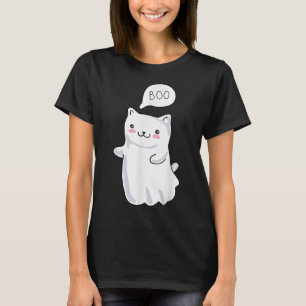 Boo Halloween Cat Costume Gift - Boo Funny Cat Gif T-shirt