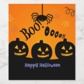 Boo. Halloween Celebration in Oranje and Black Wijn Etiket (Enkel label)