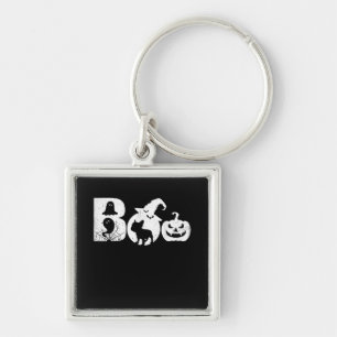 Boo Halloween Costume Bulldog Pumpkin & Witch Pet Sleutelhanger