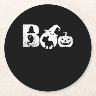 Boo Halloween Costume French Bulldog Gifts Ronde Kartonnen Onderzetter