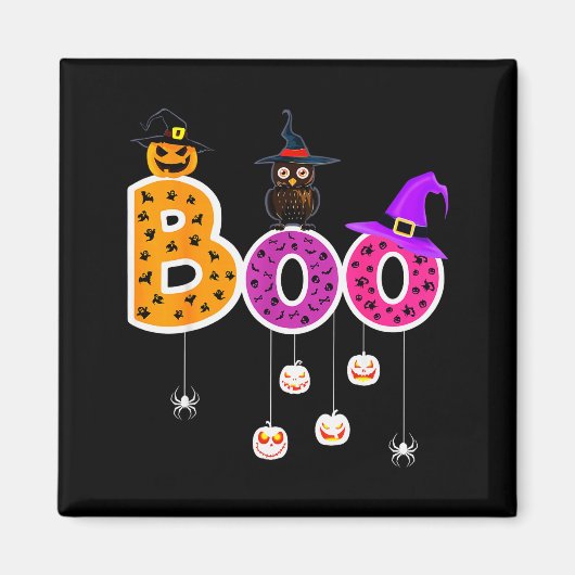 Boo Halloween Costume Sders Ghosts Pumkin &amp; Wi Magneet (Voorkant)