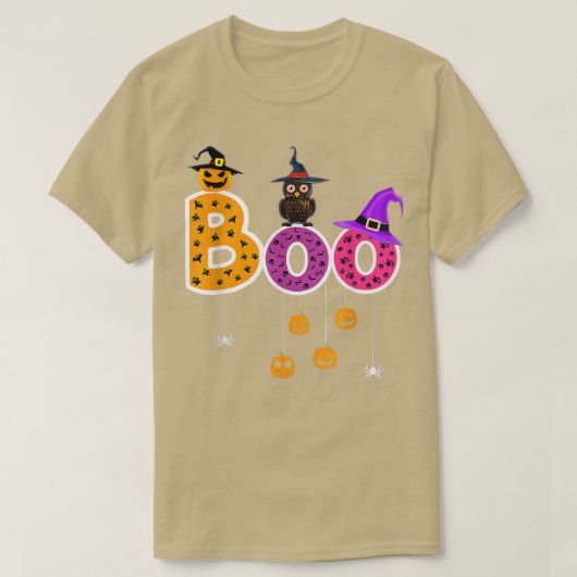 Boo Halloween Costume Spiders, Ghosts, Pumkin & Wi T-shirt (Design voorkant)