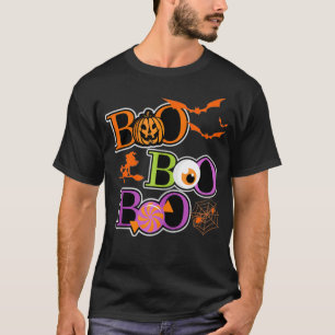 Boo Halloween Costume Spiders Witch Pumpkin Bat Ca T-shirt