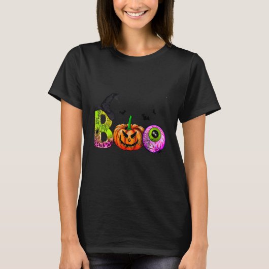 Boo Halloween Costume Spiders Witch Pumpkin Bat Ca T-shirt (Voorkant)