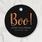 Boo Halloween Cute Black Bedankjes Labels (Achterkant)