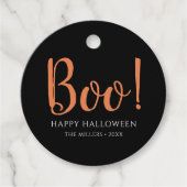 Boo Halloween Cute Black Bedankjes Labels (Voorkant)