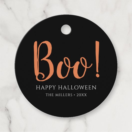 Boo Halloween Cute Black Bedankjes Labels (Voorkant)