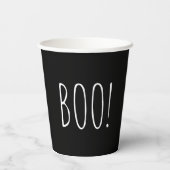 Boo. Halloween feestje. Zwart-wit, eenvoudig schat Papieren Bekers (Achterkant)