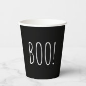 Boo. Halloween feestje. Zwart-wit, eenvoudig schat Papieren Bekers (Voorkant)