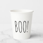 Boo. Halloween feestje. Zwart-wit, eenvoudig schat Papieren Bekers (Achterkant)