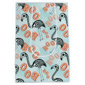 Boo Halloween | Flamingo Skeleton Medium Cadeauzakje (Achterkant)