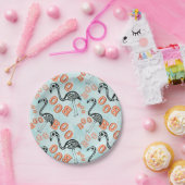 Boo Halloween | Flamingo Skeleton Papieren Bordje (Feest)