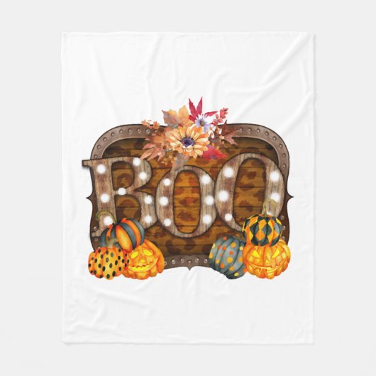 Boo Halloween Fleece Deken (Voorkant)