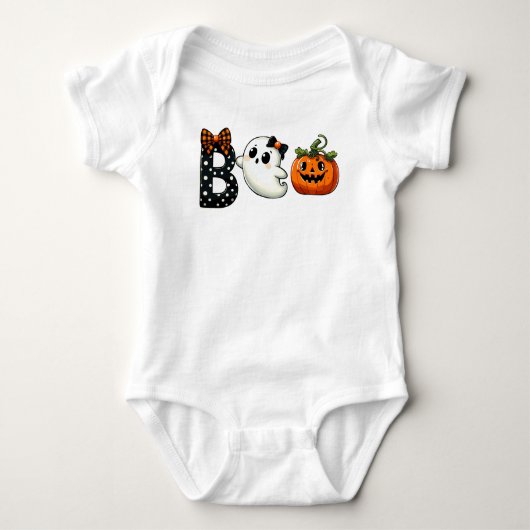 Boo Halloween Geest en Pompoen Romper (Voorkant)