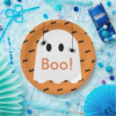 Boo. Halloween Ghost & Bats Oranje Paper Bord (Feest)
