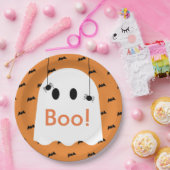 Boo. Halloween Ghost & Bats Oranje Paper Bord (Feest)