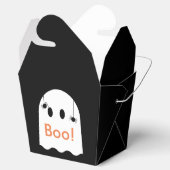 Boo. Halloween Ghost Black Favor Cadebox Bedankdoosjes (Geopend)