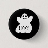 Boo. Halloween Ghost Button Badge (Voorkant)