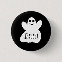 Boo. Halloween Ghost Button Badge