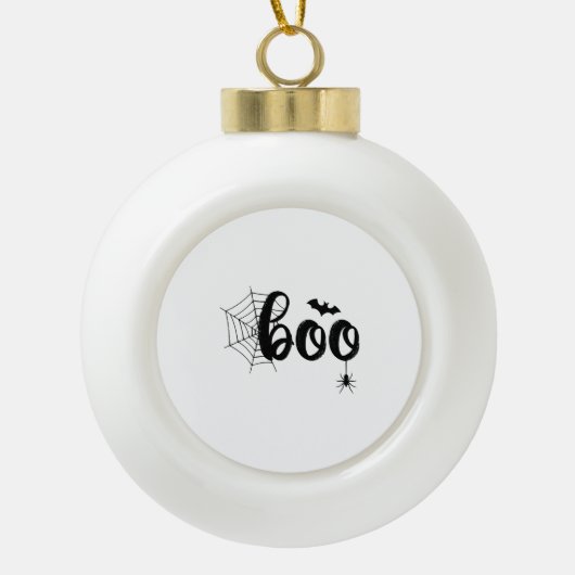 Boo Halloween Ghost Cute Halloween Family Matching Keramische Bal Ornament (Voorkant)