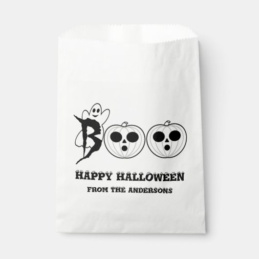 BOO! Halloween Ghost Favor Bags Bedankzakje (Voorkant)
