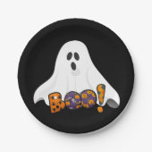 BOO Halloween Ghost Feestje Papieren Bordje (Voorkant)