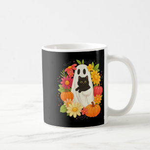 Boo Halloween Ghost Floral Black Cat Groov Koffiemok