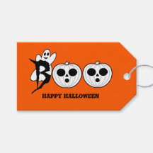 Boo. Halloween Ghost Gift Label