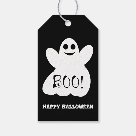 Boo. Halloween Ghost Gift Label Cadeaulabel (Voorkant)